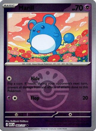 Image of Marill (Friend Ball) 083/217  - Reverse Holofoil ME Ascended Heroes - Common