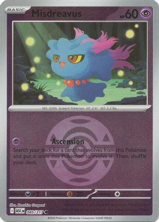 Image of Misdreavus (Dusk Ball) 085/217  - Reverse Holofoil ME Ascended Heroes - Common