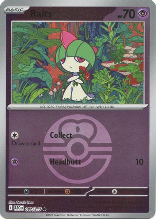 Image of Ralts (Love Ball) 087  - Reverse Holofoil ME Ascended Heroes - Common