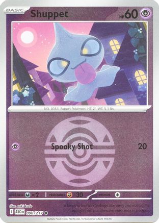 Image of Shuppet (Dusk Ball) 090  - Reverse Holofoil ME Ascended Heroes - Common