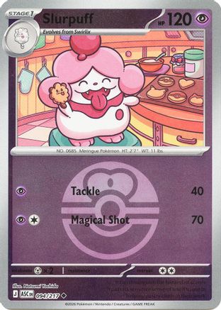 Image of Slurpuff (Love Ball) 094/217  - Reverse Holofoil ME Ascended Heroes - Uncommon