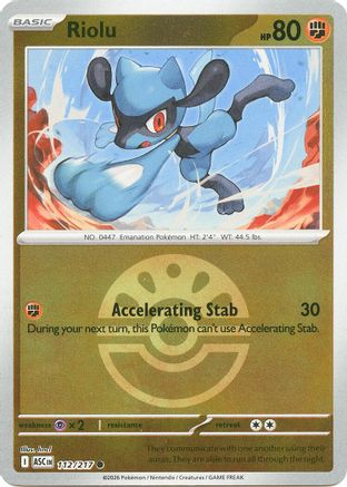 Image of Riolu (Friend Ball) 112  - Reverse Holofoil ME Ascended Heroes - Common