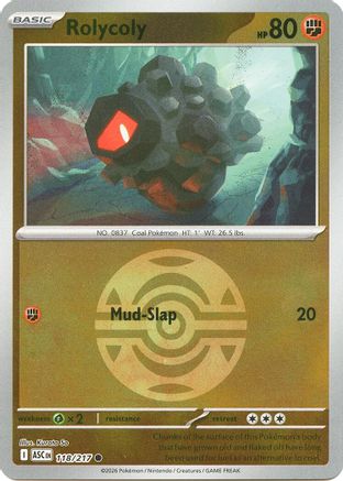 Image of Rolycoly (Dusk Ball) 118  - Reverse Holofoil ME Ascended Heroes - Common