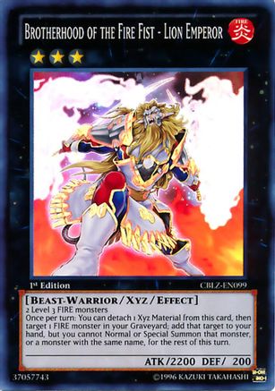 Image of Brotherhood of the Fire Fist - Lion Emperor (CBLZ-EN099) - Cosmo Blazer 1st Edition