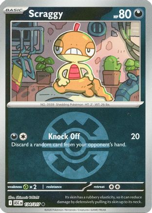 Image of Scraggy (Quick Ball) 134  - Reverse Holofoil ME Ascended Heroes - Common