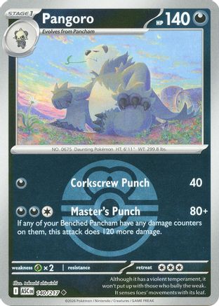 Image of Pangoro (Love Ball) 140  - Reverse Holofoil ME Ascended Heroes - Uncommon