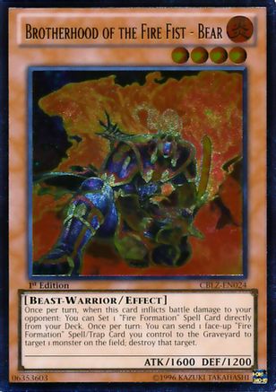 Image of Brotherhood of the Fire Fist - Bear (UTR) (CBLZ-EN024) - Cosmo Blazer Unlimited