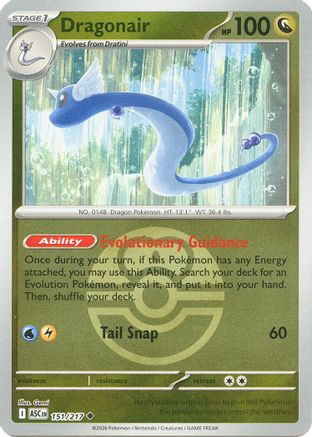 Image of Dragonair (Love Ball) 151  - Reverse Holofoil ME Ascended Heroes - Uncommon