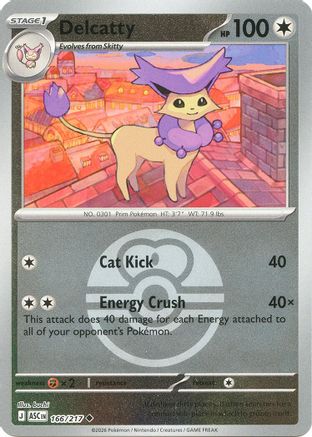 Image of Delcatty (Love Ball) 166  - Reverse Holofoil ME Ascended Heroes - Uncommon