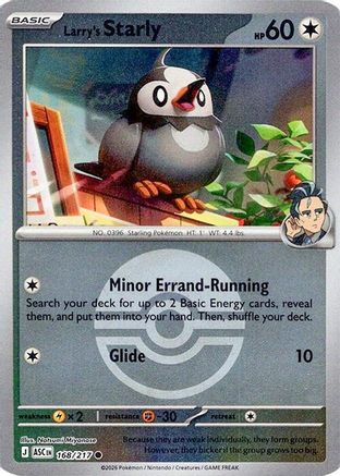 Image of Larry's Starly (Poke Ball) 168  - Reverse Holofoil ME Ascended Heroes - Common