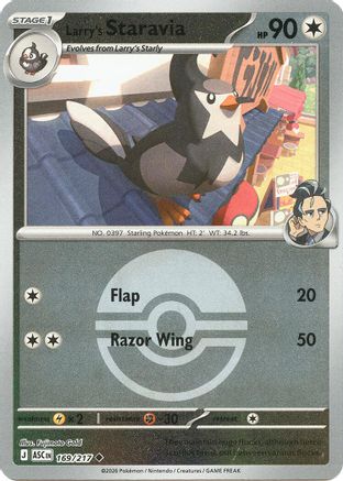 Image of Larry's Staravia (Poke Ball) 169  - Reverse Holofoil ME Ascended Heroes - Uncommon