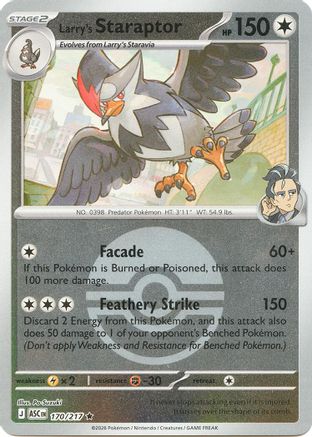 Image of Larry's Staraptor (Poke Ball) 170/217  - Reverse Holofoil ME Ascended Heroes - Rare