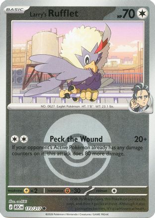 Image of Larry's Rufflet (Poke Ball) 173  - Reverse Holofoil ME Ascended Heroes - Common