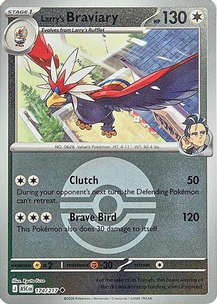 Image of Larry's Braviary (Poke Ball) 174  - Reverse Holofoil ME Ascended Heroes - Uncommon