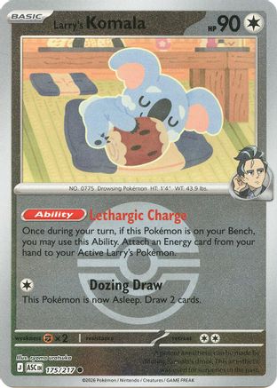 Image of Larry's Komala (Poke Ball) 175  - Reverse Holofoil ME Ascended Heroes - Common