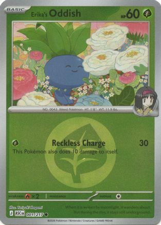 Image of Erika's Oddish (Energy Symbol Pattern) 001  - Reverse Holofoil ME Ascended Heroes - Common