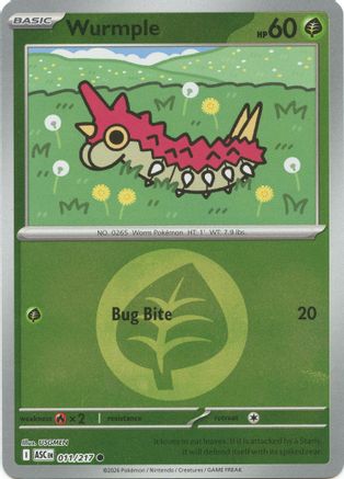 Image of Wurmple (Energy Symbol Pattern) 011  - Reverse Holofoil ME Ascended Heroes - Common