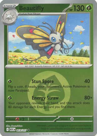 Image of Beautifly (Energy Symbol Pattern) 013/217  - Reverse Holofoil ME Ascended Heroes - Uncommon