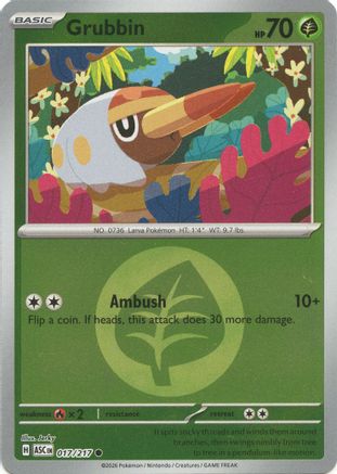 Image of Grubbin (Energy Symbol Pattern) 017  - Reverse Holofoil ME Ascended Heroes - Common
