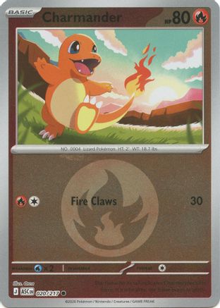 Image of Charmander (Energy Symbol Pattern) 020  - Reverse Holofoil ME Ascended Heroes - Common