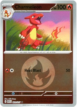 Image of Charmeleon (Energy Symbol Pattern) 021  - Reverse Holofoil ME Ascended Heroes - Uncommon