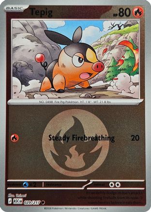 Image of Tepig (Energy Symbol Pattern) 029  - Reverse Holofoil ME Ascended Heroes - Common
