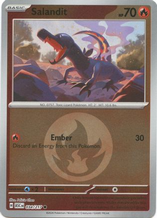 Image of Salandit (Energy Symbol Pattern) 034  - Reverse Holofoil ME Ascended Heroes - Common