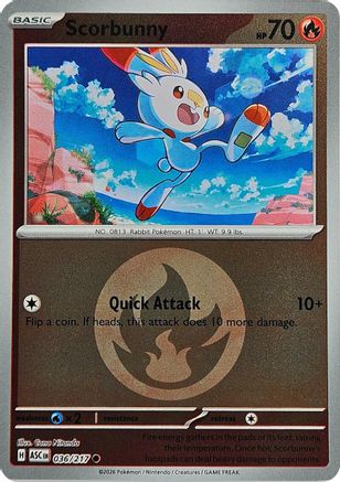 Image of Scorbunny (Energy Symbol Pattern) 036/217  - Reverse Holofoil ME Ascended Heroes - Common
