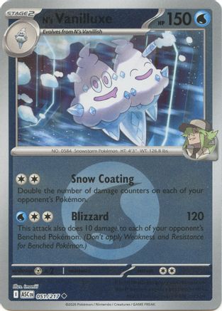 Image of N's Vanilluxe (Energy Symbol Pattern) 051  - Reverse Holofoil ME Ascended Heroes - Uncommon