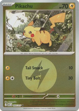 Image of Pikachu (Energy Symbol Pattern) 055  - Reverse Holofoil ME Ascended Heroes - Common