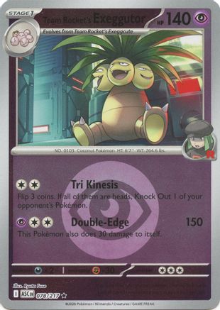 Image of Team Rocket's exeggutor (Energy Symbol Pattern) 078  - Reverse Holofoil ME Ascended Heroes - Rare