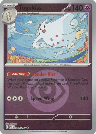 Image of Togekiss (Energy Symbol Pattern) 082/217  - Reverse Holofoil ME Ascended Heroes - Rare