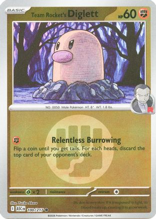 Image of Team Rocket's Diglett (Energy Symbol Pattern) 100  - Reverse Holofoil ME Ascended Heroes - Common
