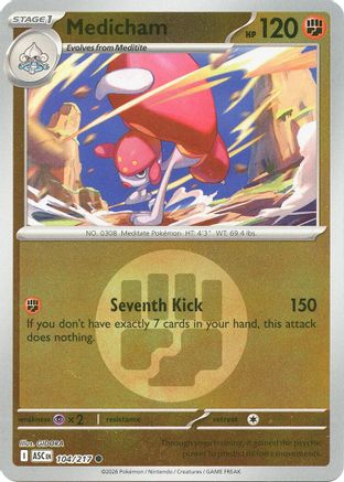 Image of Medicham (Energy Symbol Pattern) 104/217  - Reverse Holofoil ME Ascended Heroes - Common