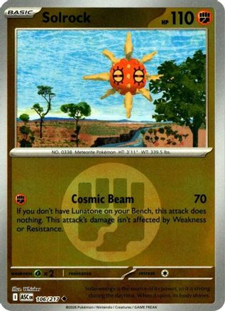 Image of Solrock (Energy Symbol Pattern) 106  - Reverse Holofoil ME Ascended Heroes - Uncommon