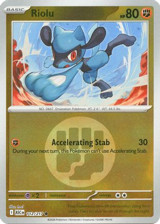 Image of Riolu (Energy Symbol Pattern) 112  - Reverse Holofoil ME Ascended Heroes - Common