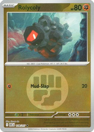Image of Rolycoly (Energy Symbol Pattern) 118  - Reverse Holofoil ME Ascended Heroes - Common
