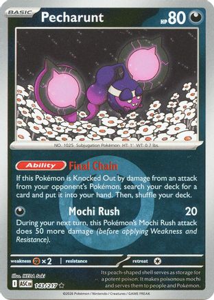 Image of Pecharunt (Energy Symbol Pattern) 143  - Reverse Holofoil ME Ascended Heroes - Rare