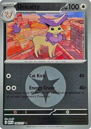 Image of Delcatty (Energy Symbol Pattern) 166  - Reverse Holofoil ME Ascended Heroes - Uncommon