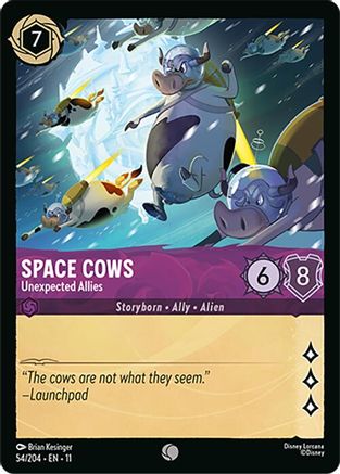 Image of Space Cows - Unexpected Allies (54/204) - Winterspell Cold Foil