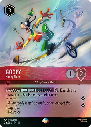 Image of Goofy - Klutzy Skier (Epic) (216/204) - Winterspell Holofoil
