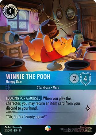 Image of Winnie the Pooh - Hungry Bear (Epic) (217/204) - Winterspell Holofoil