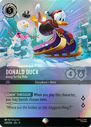 Image of Donald Duck - Along for the Ride (Epic) (220/204) - Winterspell Holofoil