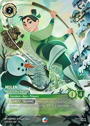 Image of Mulan - Resourceful Recruit (Enchanted) (229/204) - Winterspell Holofoil