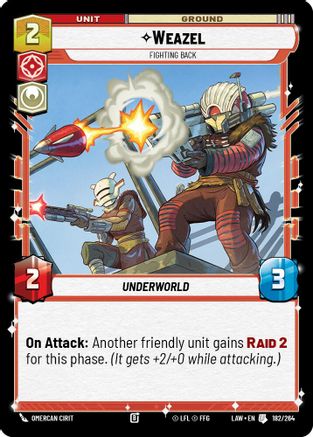 Image of Weazel - Fighting Back (182/264) - A Lawless Time