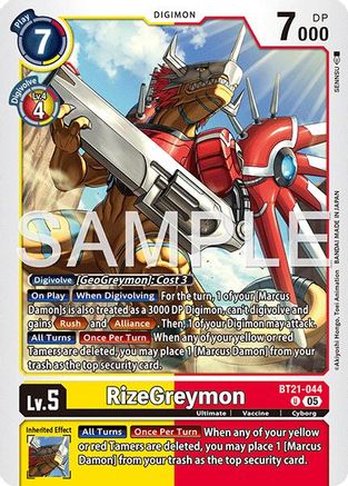 Image of RizeGreymon - BT21-044 (Reprint) (BT21-044) - Advanced Booster Digimon Generation Foil