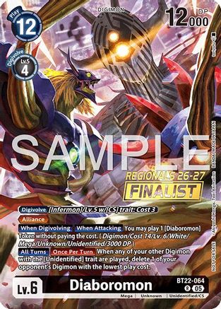 Image of Diaboromon (Regionals 26-27 Season 1 Finalist) (BT22-064) - Cyber Eden Foil