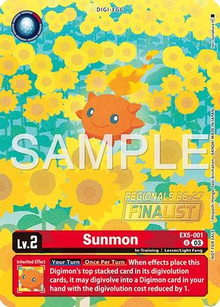 Image of Sunmon (Regionals 26-27 Season 1 Finalist) (EX5-001) - Animal Colosseum Foil