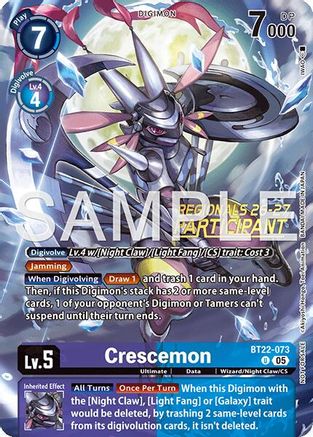 Image of Crescemon (Regionals 26-27 Season 1 Participant) (BT22-073) - Cyber Eden Foil