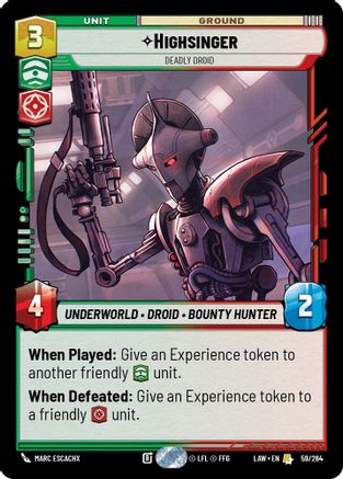 Image of Highsinger - Deadly Droid (59/264) - A Lawless Time